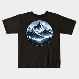 mountains, moon and trees Kids T-Shirt